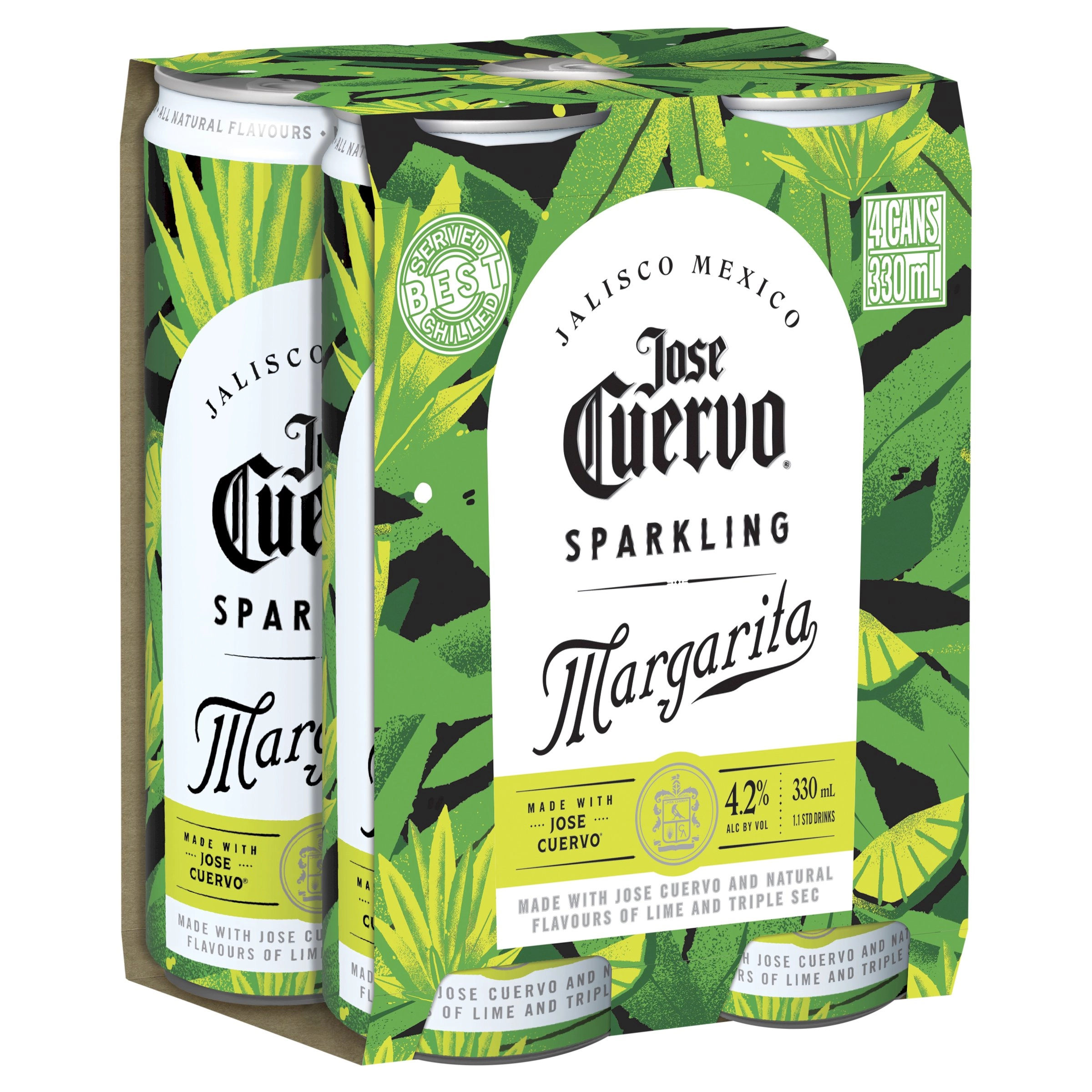 Jose Cuervo Sparkling Margarita Cans 4x330ml