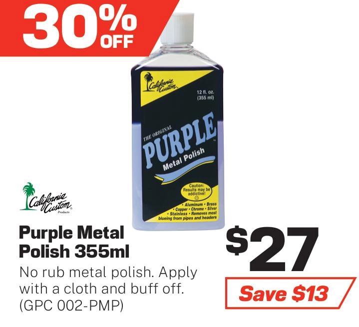 California Custom Purple Metal Polish 355ml - GPC 002-PMP