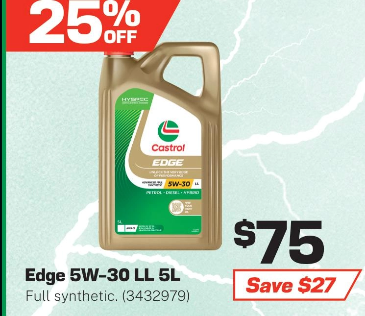 Castrol Edge 5W-30 Engine Oil LL 5L - 3432979