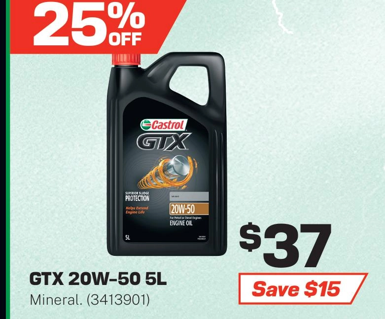 Castrol GTX 20W-50 Engine Oil 5L - 3413901