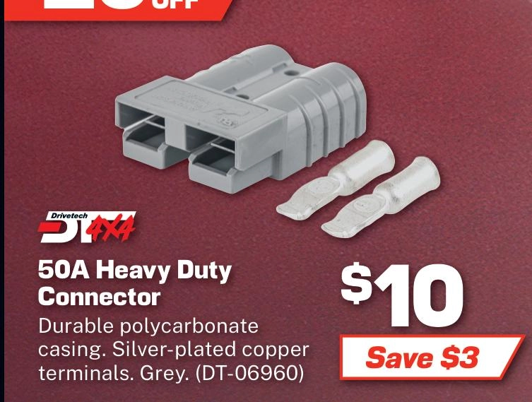 Drivetech 4x4 50A Anderson Plug Connector Grey - DT-06960