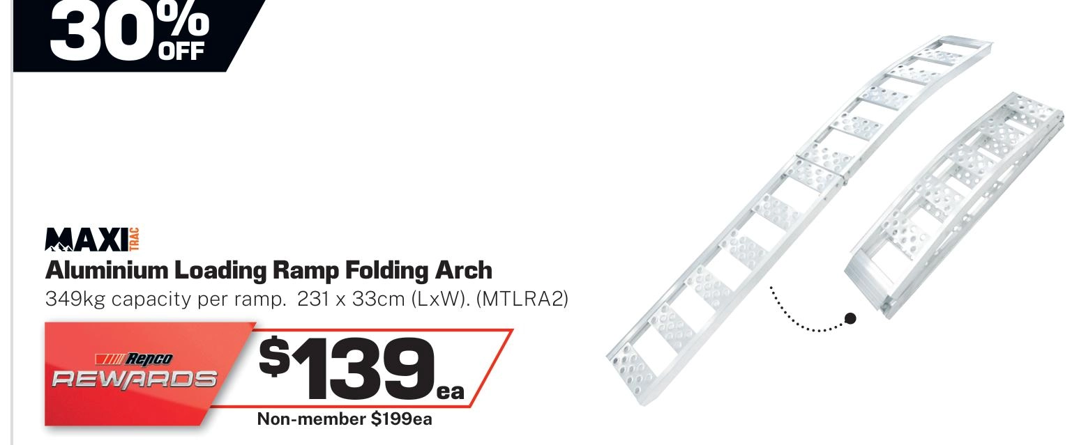 MaxiTrac Aluminium Folding Arch Loading Ramp (Each) - MTLRA2