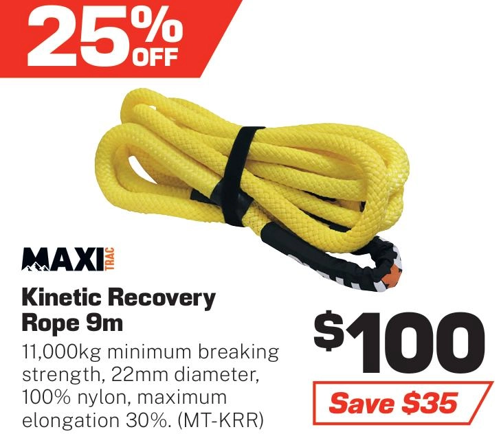 MaxiTrac Kinetic Recovery Rope - 22mm - MT-KRR