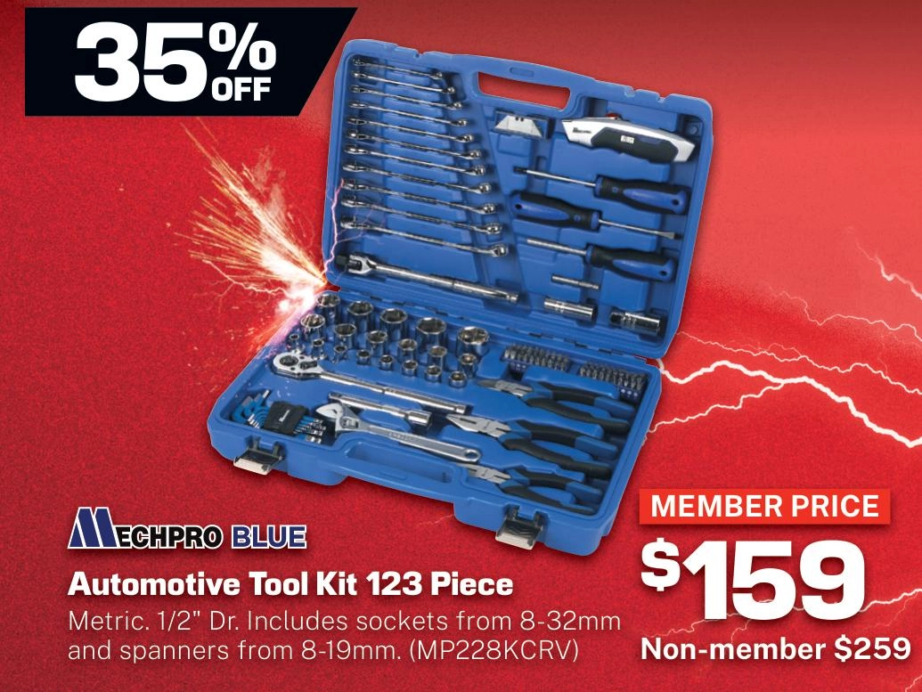 Mechpro Blue 123 Piece Automotive Tool Kit - MP228KCRV