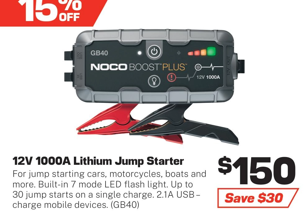 NOCO Boost 12V 1000A Jump Starter - GB40