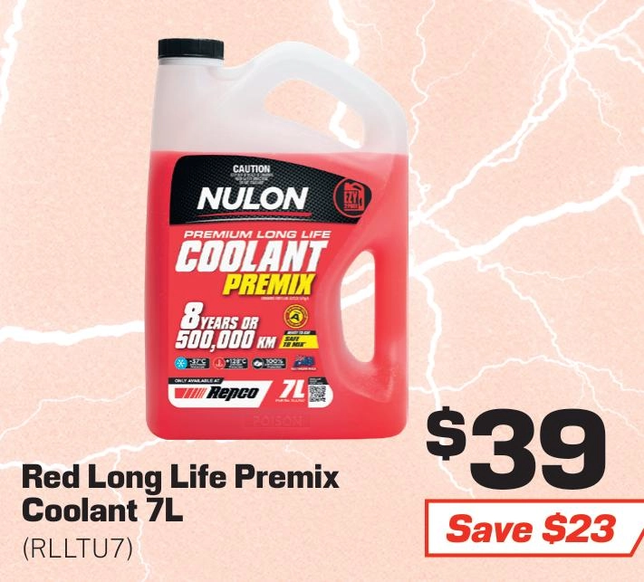 Nulon Long Life Red Coolant Premix 7L - RLLTU7