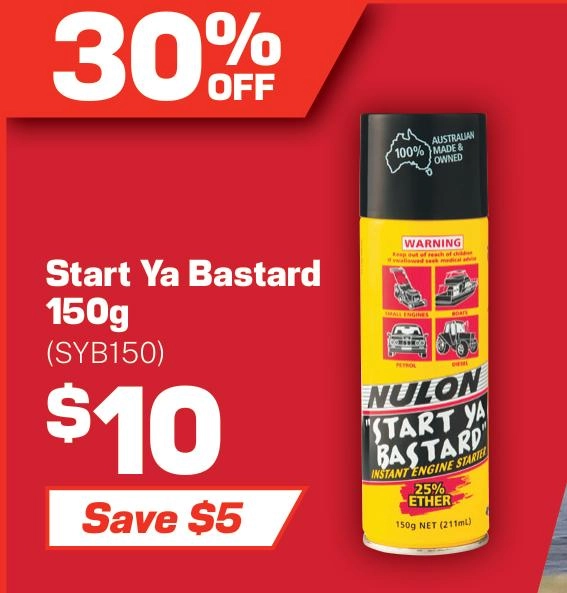 Nulon Start Ya Bastard Instant Engine Starter 150g - SYB150