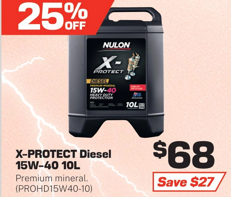 Nulon X-PROTECT 15W-40 Engine Oil Heavy Duty Protection 10L - PROHD15W40-10