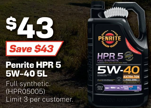 Penrite HPR 5 Full Synthetic 5W-40 Engine Oil 5L - HPR05005