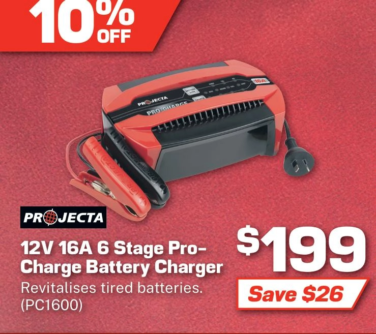 Projecta Pro-Charge Battery Charger 12v 16 Amp 6 Stage - PC1600