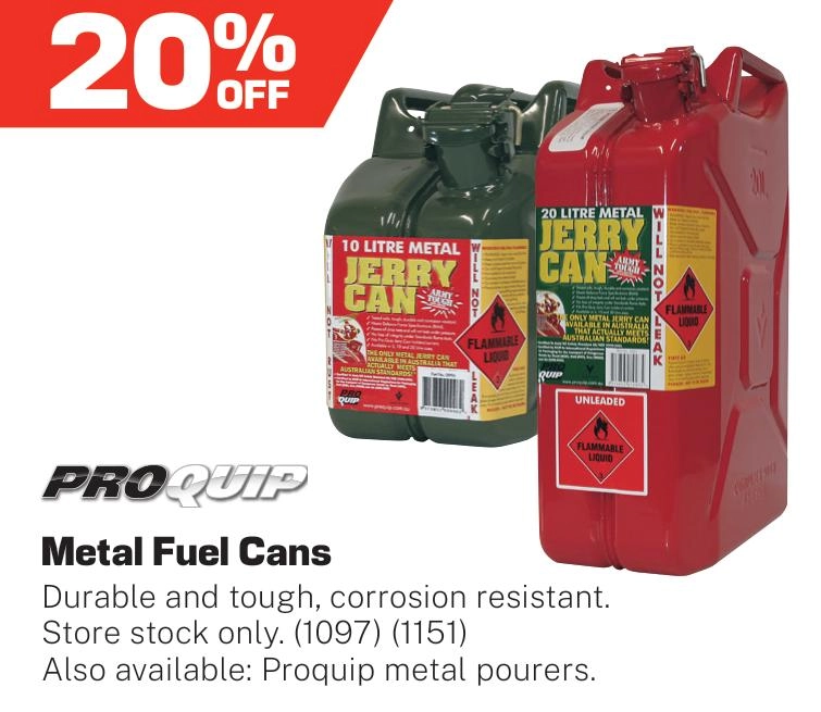 Proquip Metal Fuel Cans