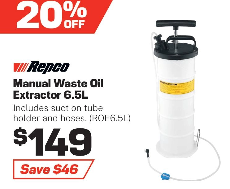 Repco Waste Oil Extractor - ROE6.5L