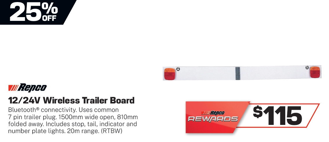 Repco Wireless Trailer Board With Rear Combination Lights 20 Metre Range - RTBW