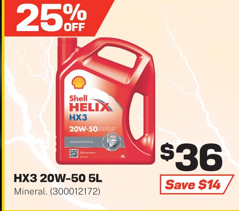 Shell Helix HX3 20W-50 Engine Oil 5L - 300012172