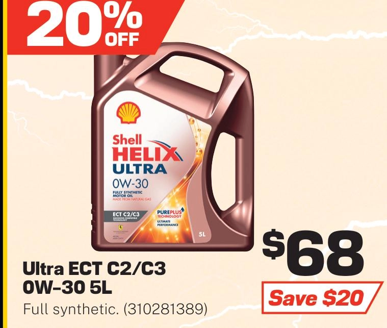 Shell Helix Ultra ECT C2/C3 0W30 Engine Oil - 310281389