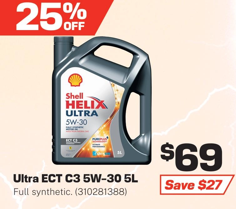 Shell Helix Ultra ECT C3 5W-30 Engine Oil 5L - 310281388