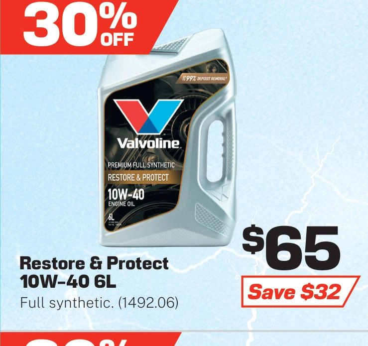 Valvoline Restore and Protect 10W-40 Engine Oil 6L