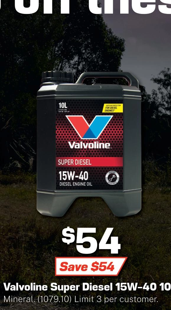 Valvoline Super Diesel 15W-40 Engine Oil 10L - 1079.10