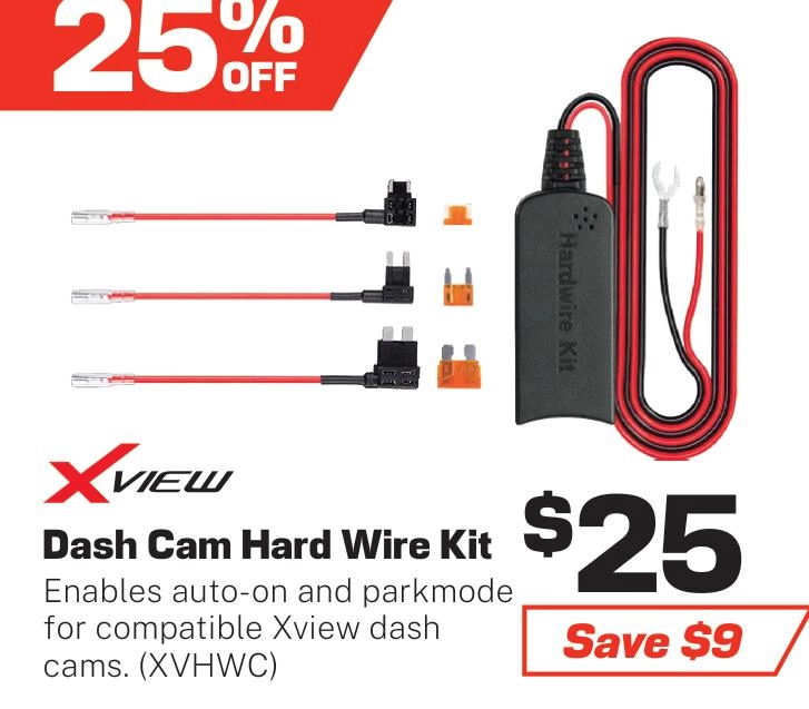 XVIEW Dash Cam Hard Wire Kit with USB connection - XVHWC