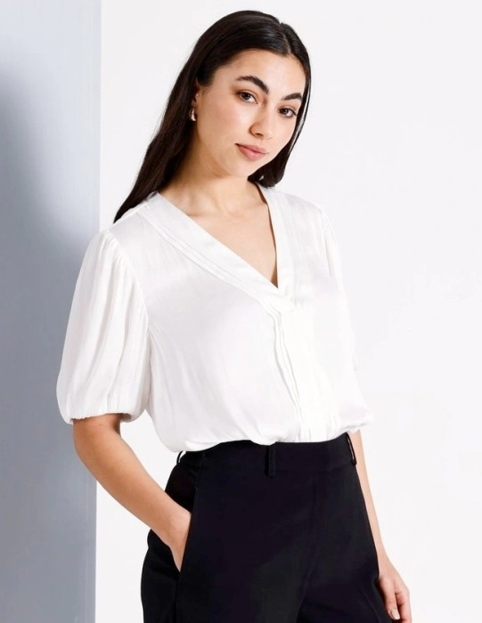 Basque Satin Blouse