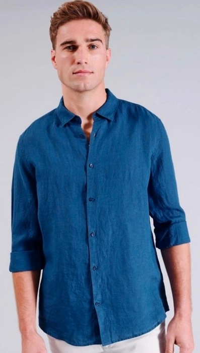 Blaq Linen Shirt - Blue