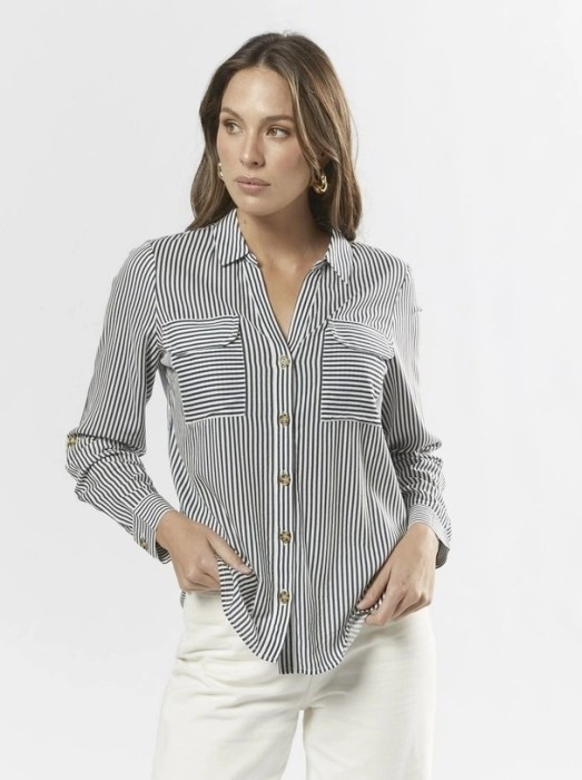 Vero Moda Bumpy Shirt in Indian Stripe