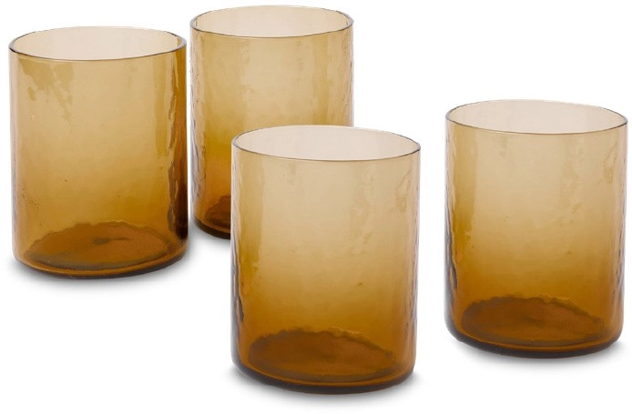 Australian House & Garden Hammered Short Tumbler in Brown Set of 4