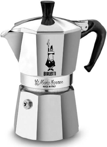 Bialetti Moka Express 3 Cup Coffee Pot in Silver