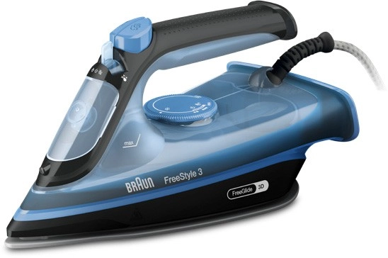 Braun FreeStyle 3 Steam Iron in Black and Blue