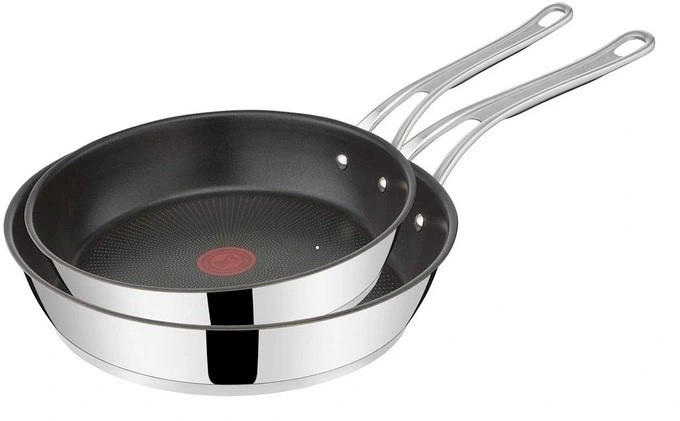 Jamie Oliver by Tefal Cooks Classic Induction Stainless Steel Frypan Twin Pack 24 and 28cm