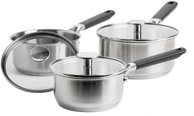 KitchenAid 3pc Classic Stainless Steel Saucepan Set