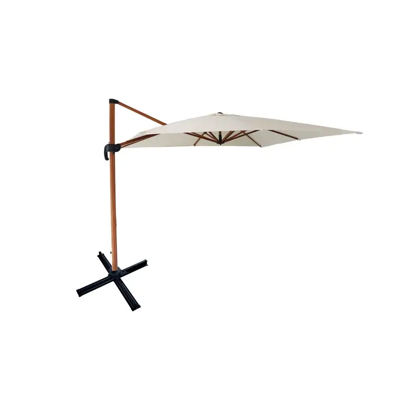 2.95m Aluminium Cantilever Umbrella with Timber Look Frame