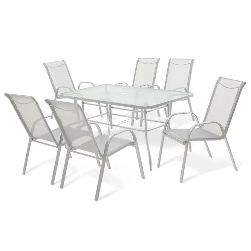 Aiden 6 Seater Steel Dining Setting