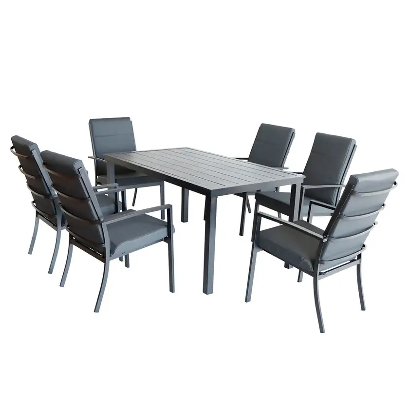 Chicago 6 Seater Aluminium Dining Set