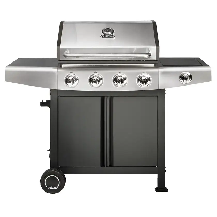 Grilled Yarra 4 Burner Hooded BBQ with Side Burner