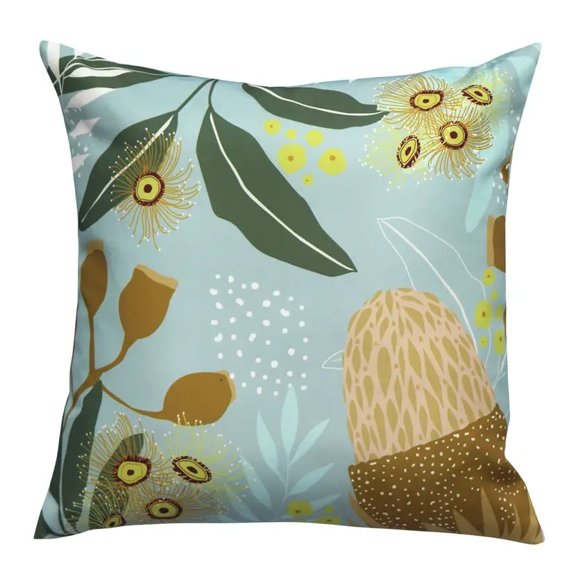 Outdoor 45cm Cushion - Banksia Blue/Sage