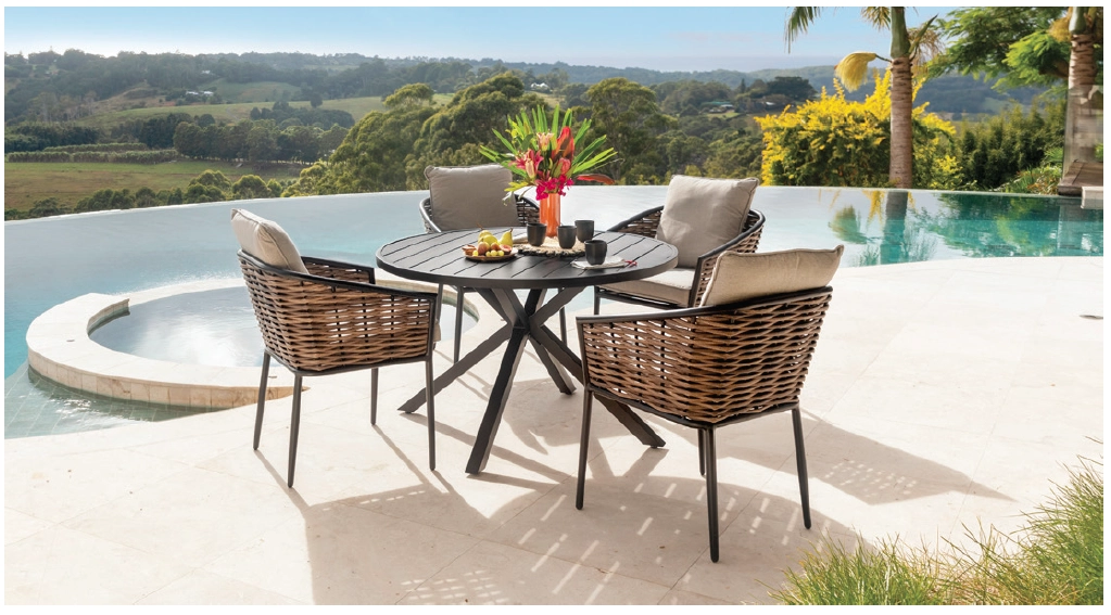 San Diego Aluminium 4 Seater Dining Setting