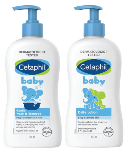 Cetaphil Baby Wash & Shampoo or Lotion 400ml