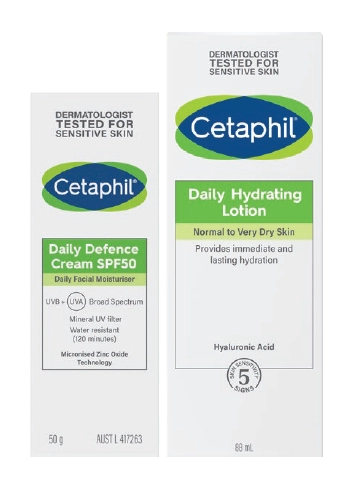 Cetaphil Daily Defence Cream SPF50 50g or Face Daily Hydrating Lotion 88ml