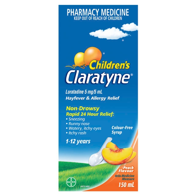 Children's Claratyne Syrup 1-12 Years Peach Flavoured 150ml