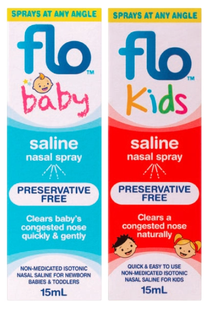 Flo Baby Saline Nasal Spray 15ml or Kids Saline Nasal Spray 15ml