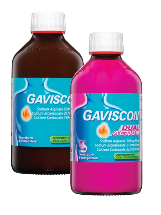 Gaviscon Liquid Peppermint 600ml or Dual Action Peppermint 600ml