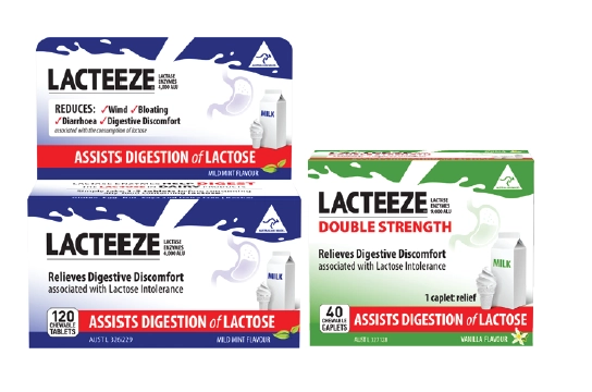 Lacteeze Lactase Enzymes 120 Tablets or Double Strength 40 Caplets