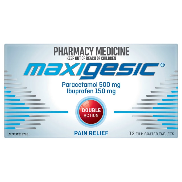 Maxigesic Paracetamol 500mg + Ibuprofen 150mg 12 tablets