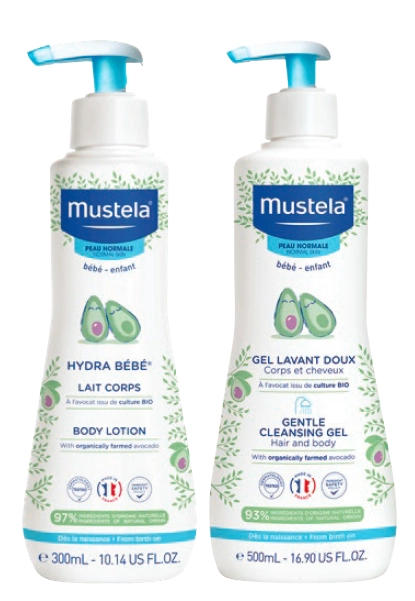 Mustela Hydra-Bebe Body Lotion Pump Bottle 300ml or Gentle Cleansing Gel 500ml