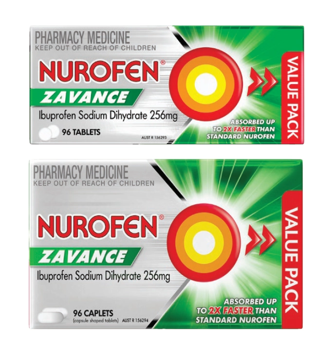 Nurofen Zavance 96 Tablets or 96 Caplets