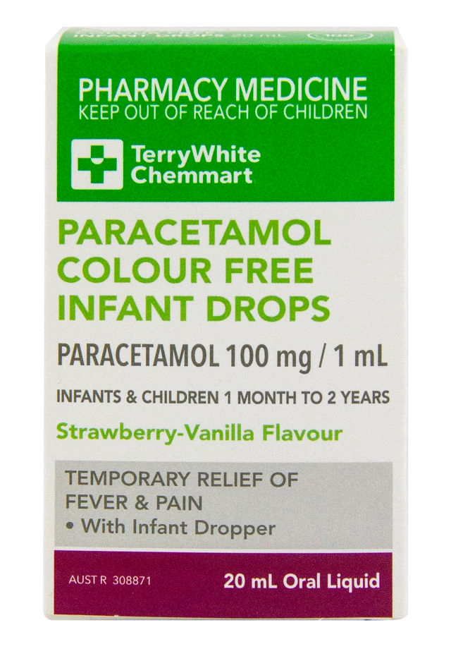 TerryWhite Chemmart Paracetamol Colour Free Infant Drops 20ml