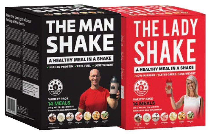 The Man Shake or The Lady Shake Meal Replacement Variety Pack 14 Pack