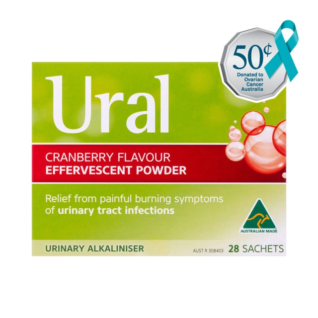 Ural Cranberry Effervescent Powder Sugar Free 28 Sachets