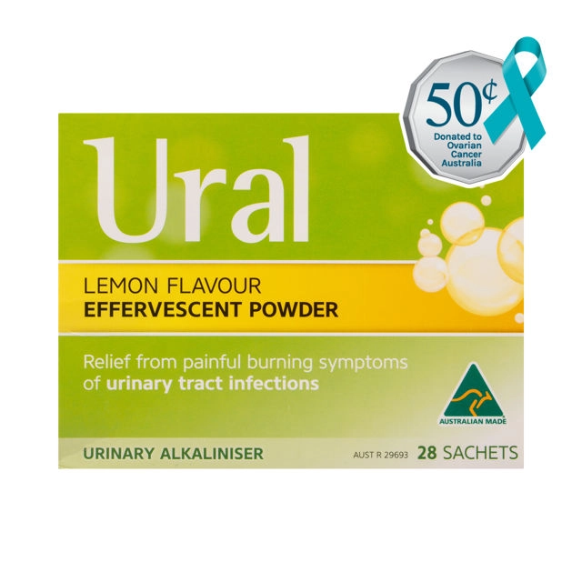 Ural Lemon Effervescent Powder Sugar Free 28 Sachets